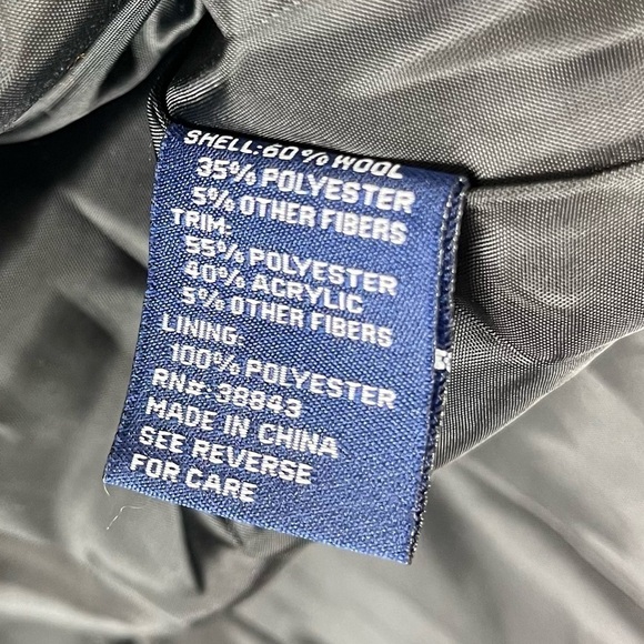 Mackintosh XL Wool Plaid Scarf Belted Longline Pea Coat Winter Warm Fleece - Picture 8 of 9